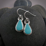 Turquoise teardrop earrings in sterling silver by Mikel Grant Jewellery