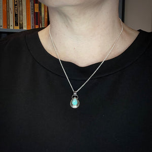 Stunning Welo opal teardrop necklace in 18K gold and sterling silver by Mikel Grant Jewellery