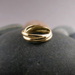 Gold Love Knot Ring • 14K Gold Trio Rolling Ring