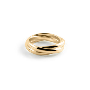 Gold Love Knot Ring • 14K Gold Trio Rolling Ring