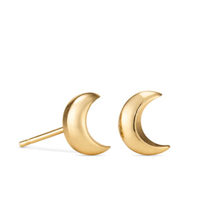 Boucles d'oreilles de rêve • Boucles d'oreilles à tige en forme de croissant de lune en or 14 carats