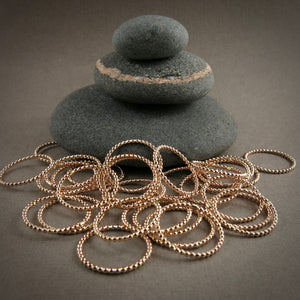 Artisan made gold beaded stacking ring by Mikel Grant Jewellery.  