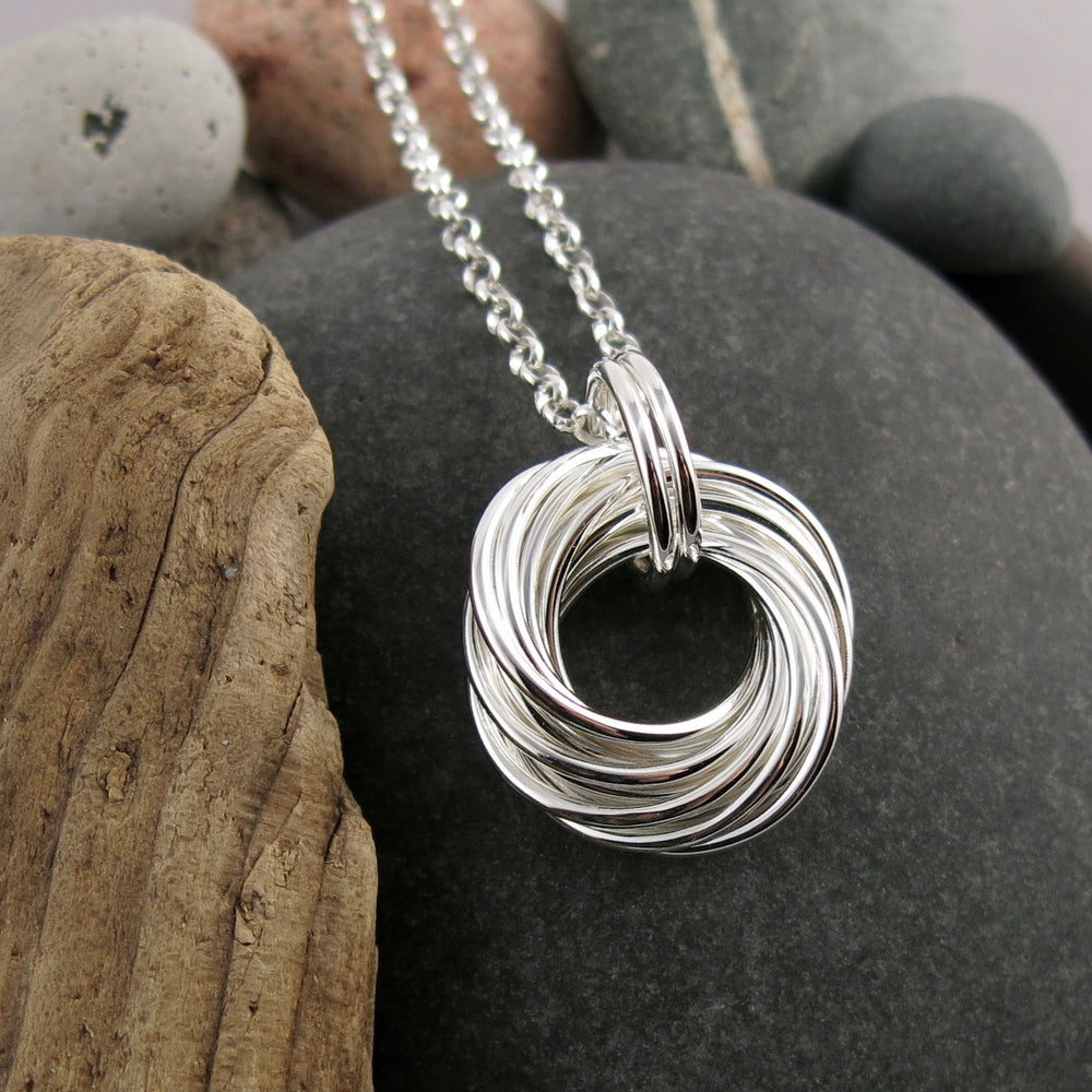 Boundless Love Knot Necklace: artisan made sterling silver infinite knot necklace by Mikel Grant Jewellery
