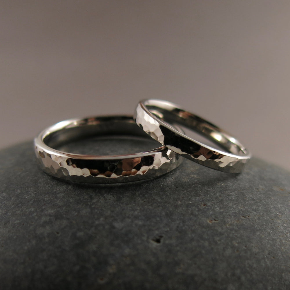 Custom Made Wedding Rings • 14K Palladium White Gold
