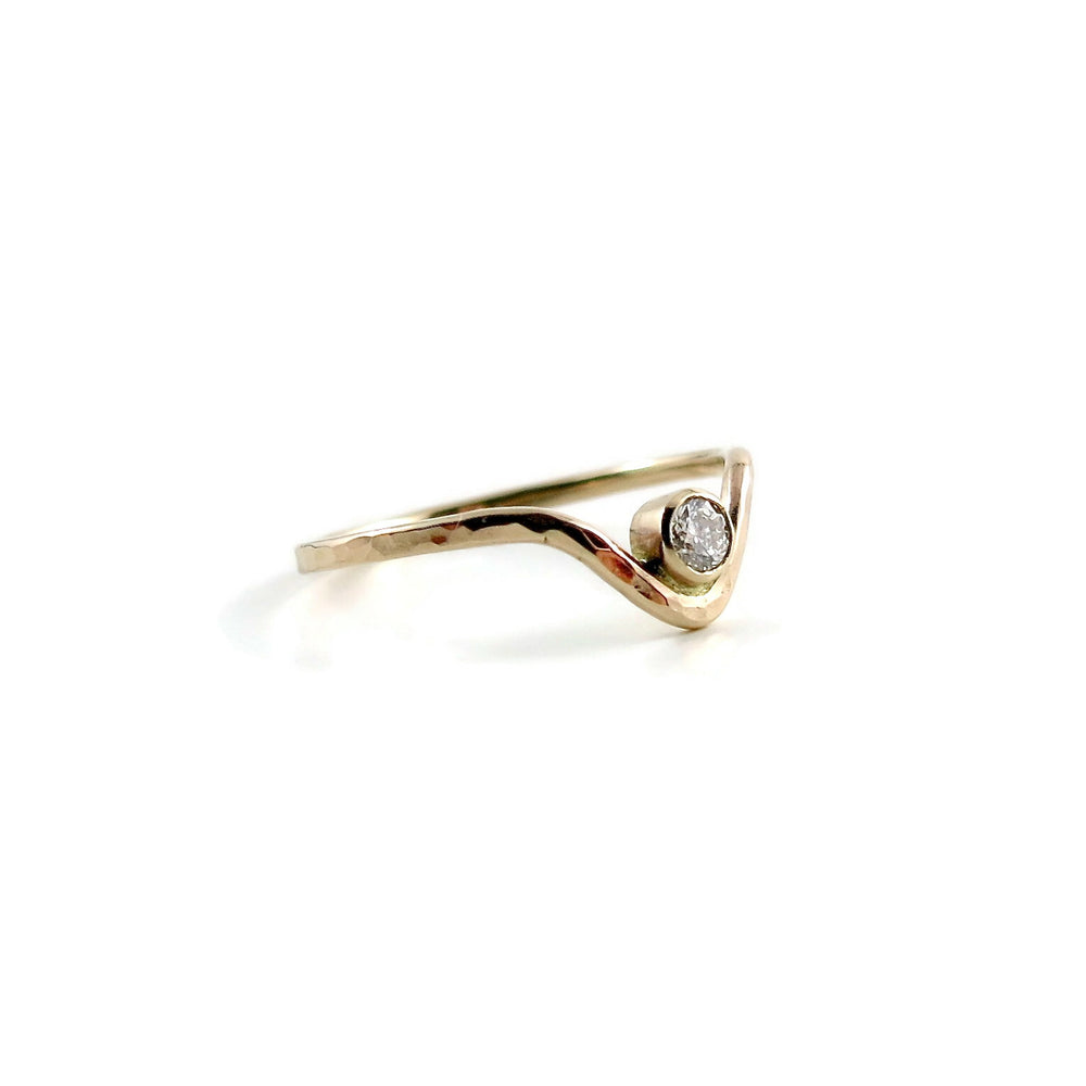 14K gold & diamond chevron ring by Mikel Grant Jewellery.  Handcrafted with love.