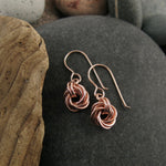 Algerian love knot earrings in 14K rose gold fill by Mikel Grant Jewellery.  Artisan made.
