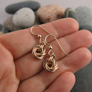 Algerian love knot earrings in 14K gold fill by Mikel Grant Jewellery. Artisan made.