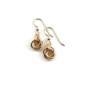 Algerian love knot earrings in 14K gold fill by Mikel Grant Jewellery. Artisan made.