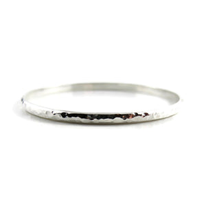 Half round hammer textured bangle bracelet by Mikel Grant Jewellery