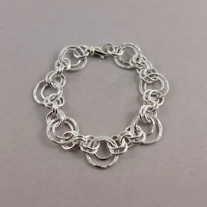 Nesting circles bracelet in sterling silver by Mikel Grant Jewellery.