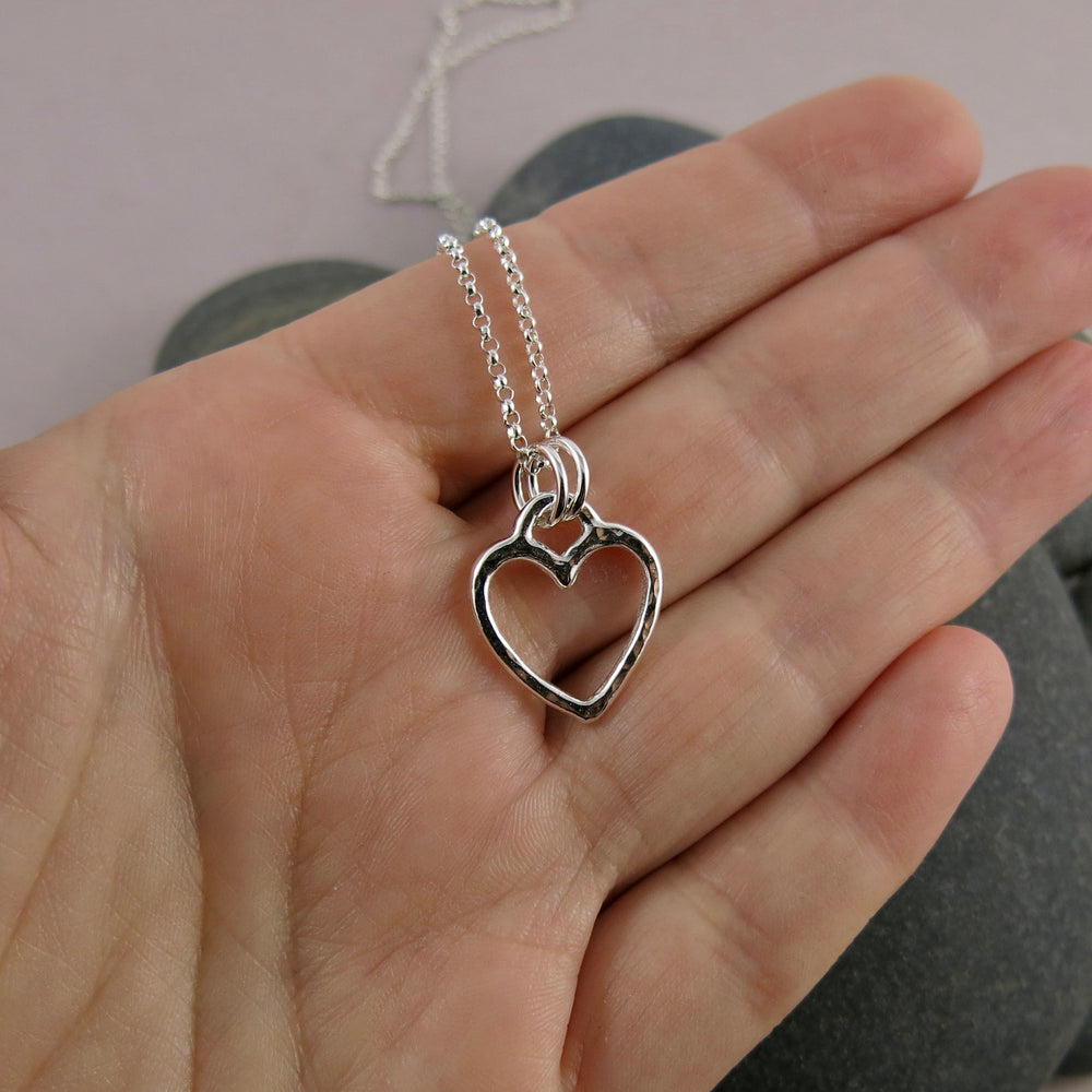 Open Heart Necklace • Sterling Silver
