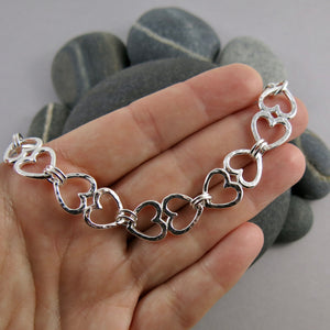 Bracelet Coeurs Ouverts • Argent Massif