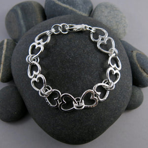 Bracelet Coeurs Ouverts • Argent Massif