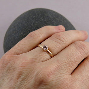 14K gold and pink morganite ring by Mikel Grant Jewellery. Alternative engagement ring.