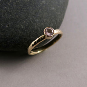 14K gold and pink morganite ring by Mikel Grant Jewellery. Alternative engagement ring.