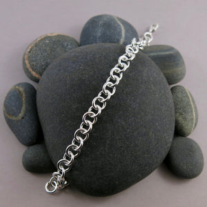 Sterling silver single chain link bracelet by Mikel Grant Jewellery.