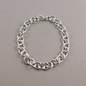 Sterling silver single chain link bracelet by Mikel Grant Jewellery.