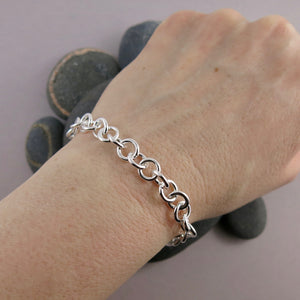 Sterling silver single chain link bracelet by Mikel Grant Jewellery.