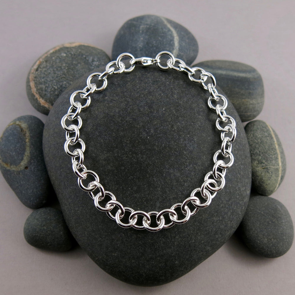 Silver Single Chain Link Bracelet • Adjustable