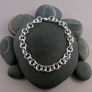 Sterling silver single chain link bracelet by Mikel Grant Jewellery.