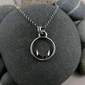 Silver Crescent Moon Dream Necklace by Mikel Grant Jewellery.