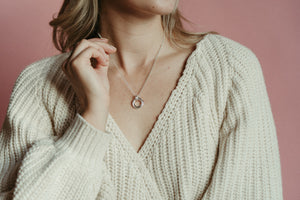 Silver love knot trio necklace by Mikel Grant Jewellery. Artisan made timeless love knot trio necklace.