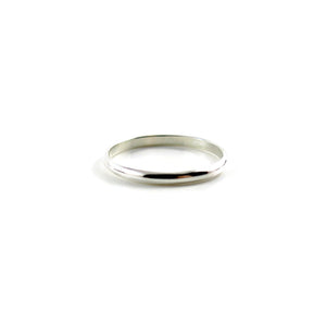 Smooth half round silver stacking ring by Mikel Grant Jewellery. Artisan made stackables.