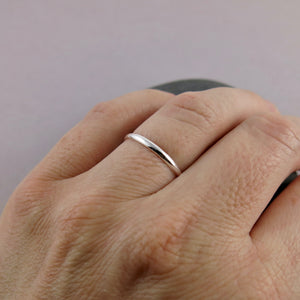 Smooth half round silver stacking ring by Mikel Grant Jewellery. Artisan made stackables.