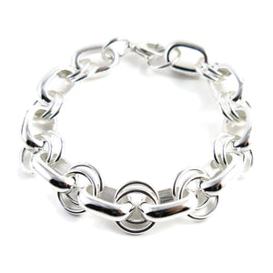 Chunky silver oval link bracelet by Mikel Grant Jewellery