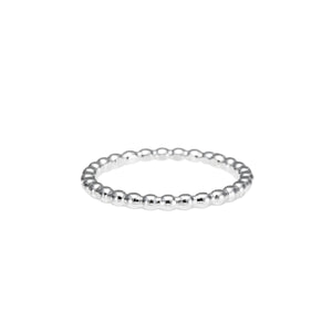 Artisan made silver beaded stacking ring by Mikel Grant Jewellery.  