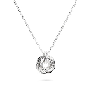 Silver love knot necklace by Mikel Grant Jewellery.