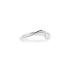Silver wave ring by Mikel Grant Jewellery.  Artisan made hammer textured wave stacking ring.