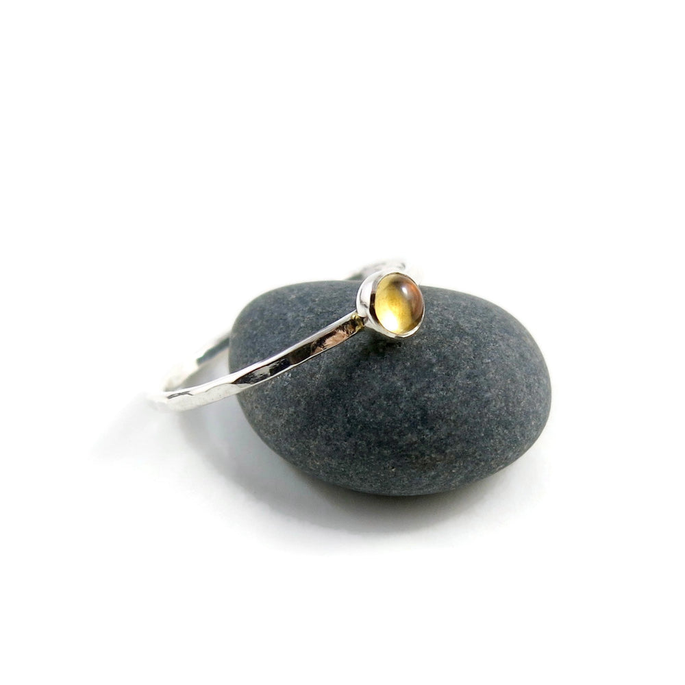 Gemstone Stacking Rings • Sterling Silver & Citrine Size 5 • Sample Sale