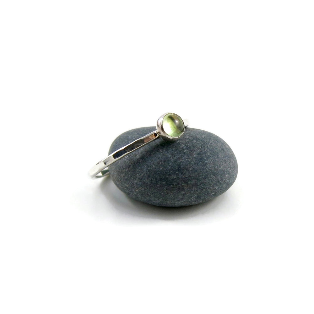 Gemstone Stacking Rings • Sterling Silver & Peridot Size 5 • Sample Sale