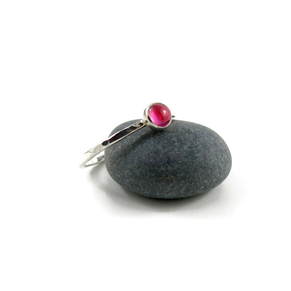 Gemstone Stacking Rings • Sterling Silver & Ruby Size 5 • Sample Sale